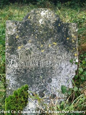 Hackettstown Graveyard, An Sean Phobal, Co. Waterford. Phelan, Map No. 51. 